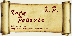 Kata Popović vizit kartica